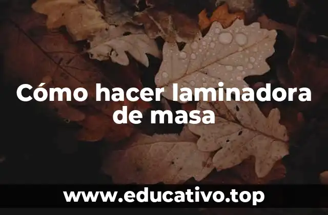 Cómo hacer laminadora de masa
