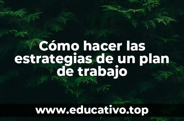 Cómo hacer las estrategias de un plan de trabajo