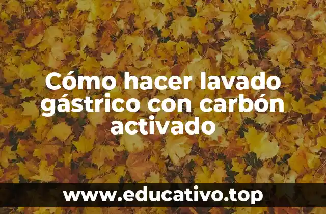 Cómo hacer lavado gástrico con carbón activado
