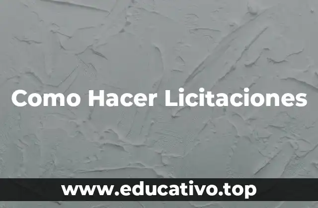 Como Hacer Licitaciones