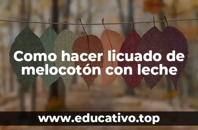 Como hacer licuado de melocotón con leche