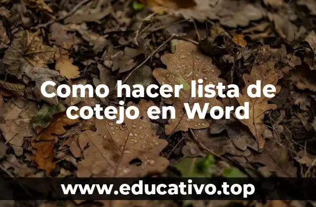 Como hacer lista de cotejo en Word