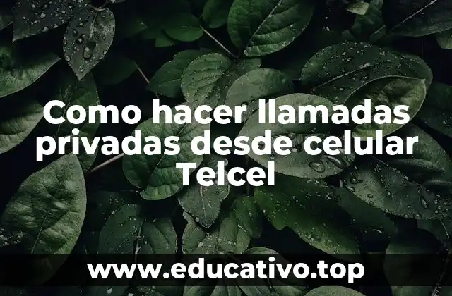 Como hacer llamadas privadas desde celular Telcel