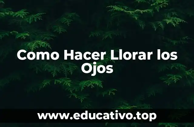 Como Hacer Llorar los Ojos