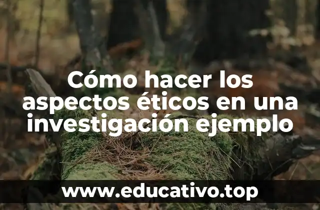 Cómo hacer los aspectos éticos en una investigación ejemplo