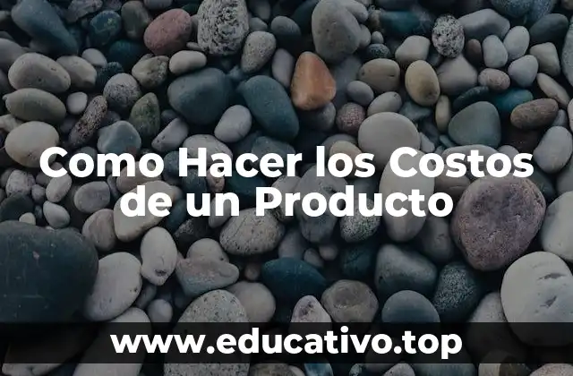 Como Hacer los Costos de un Producto