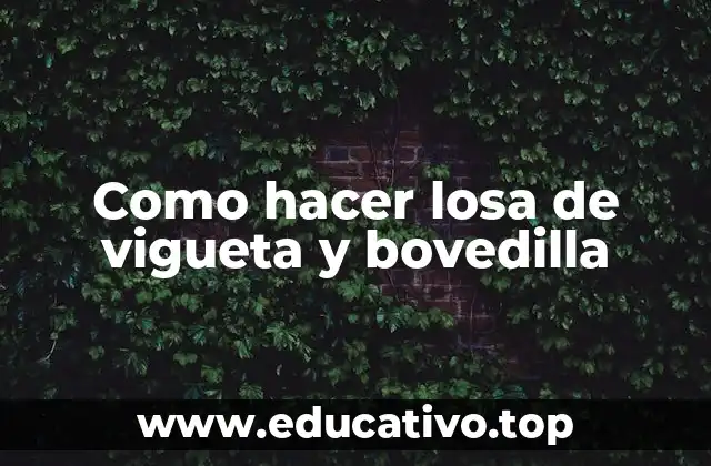 Como hacer losa de vigueta y bovedilla