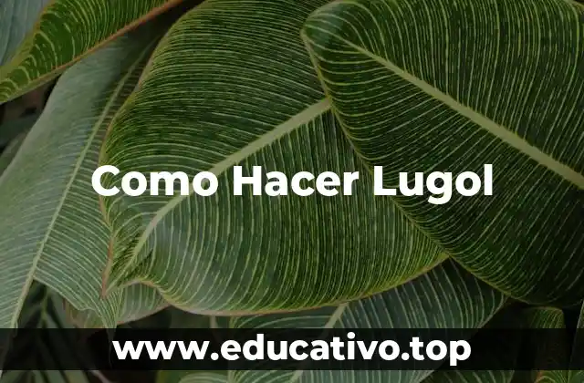 Como Hacer Lugol