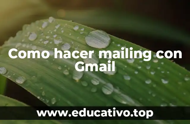 Como hacer mailing con Gmail