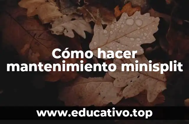 Cómo hacer mantenimiento minisplit