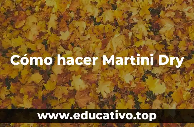 Cómo hacer Martini Dry