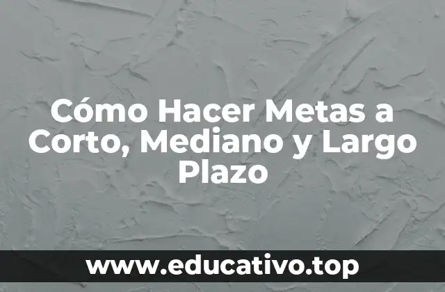 Cómo Hacer Metas a Corto, Mediano y Largo Plazo