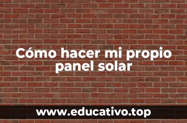 Cómo hacer mi propio panel solar