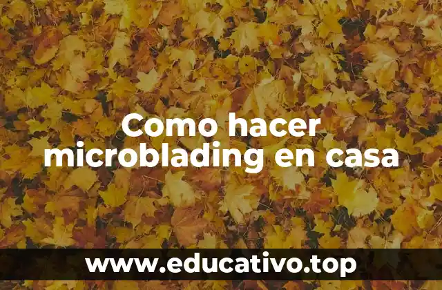 Como hacer microblading en casa