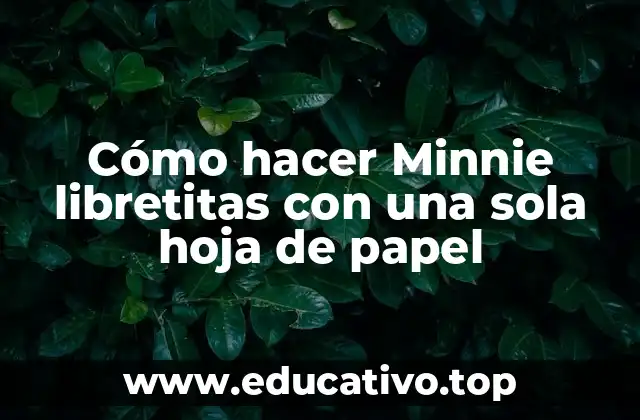 Cómo hacer Minnie libretitas con una sola hoja de papel