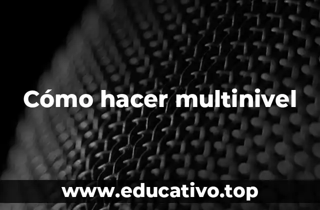 Cómo hacer multinivel