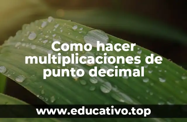 Como hacer multiplicaciones de punto decimal