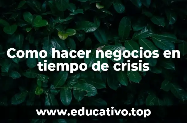 Como hacer negocios en tiempo de crisis