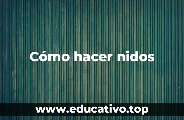 Cómo hacer nidos