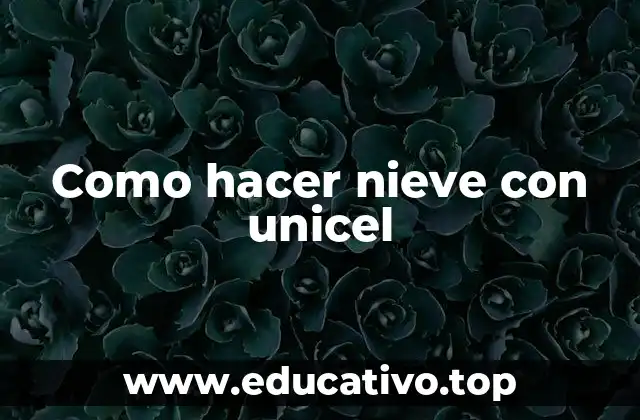 Como hacer nieve con unicel