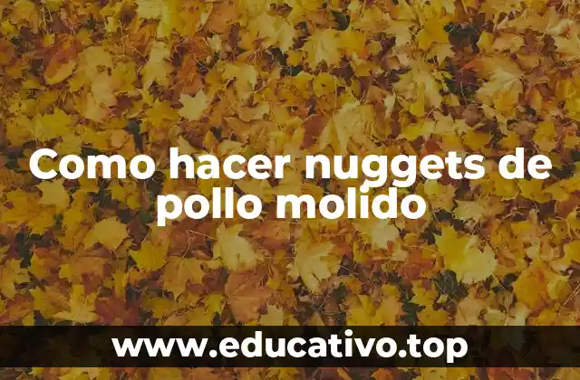 Como hacer nuggets de pollo molido