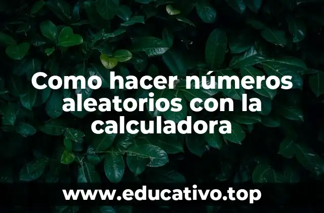 Como hacer números aleatorios con la calculadora