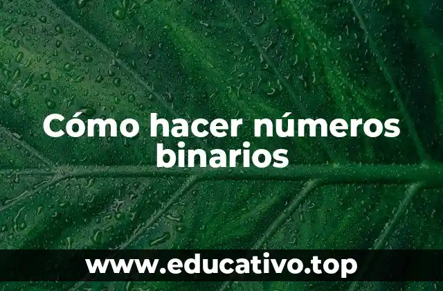 Cómo hacer números binarios