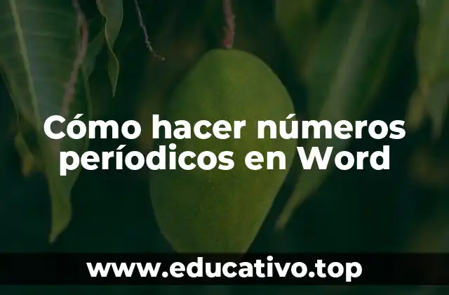 Cómo hacer números períodicos en Word