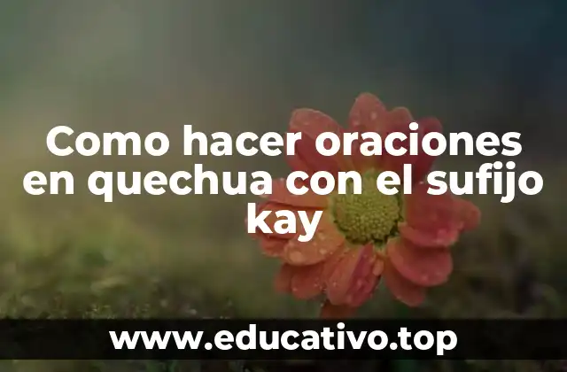 Como hacer oraciones en quechua con el sufijo kay