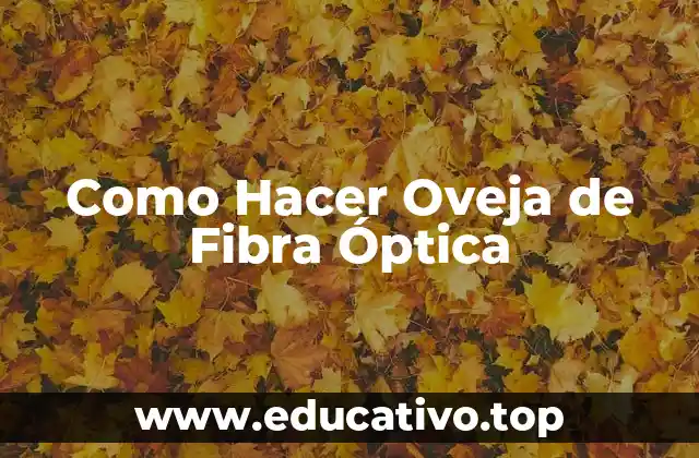 Como Hacer Oveja de Fibra Óptica