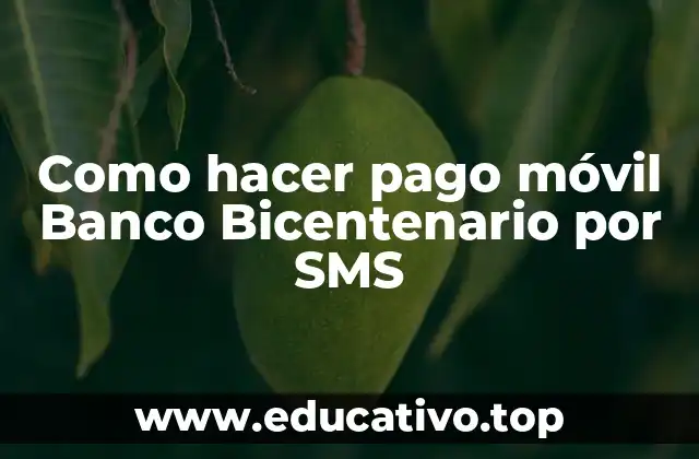 Como hacer pago móvil Banco Bicentenario por SMS
