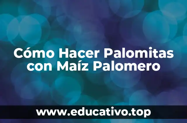 Cómo Hacer Palomitas con Maíz Palomero