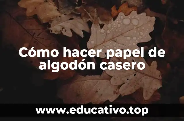Cómo hacer papel de algodón casero
