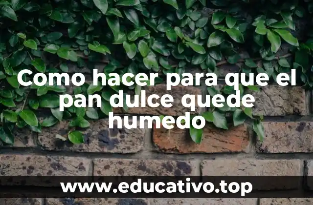 Como hacer para que el pan dulce quede humedo