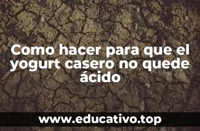 Como hacer para que el yogurt casero no quede ácido