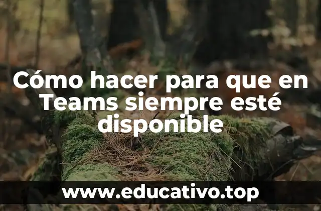 Cómo hacer para que en Teams siempre esté disponible