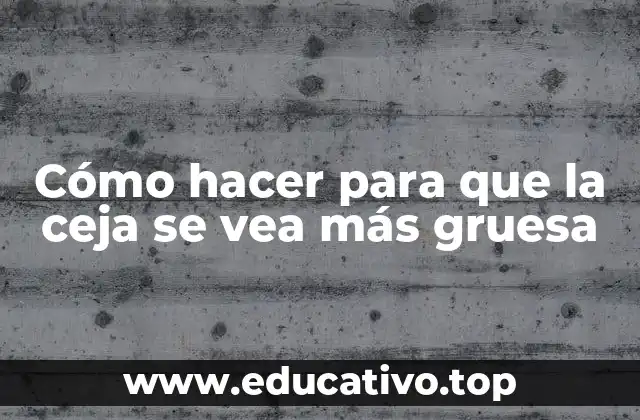 Cómo hacer para que la ceja se vea más gruesa