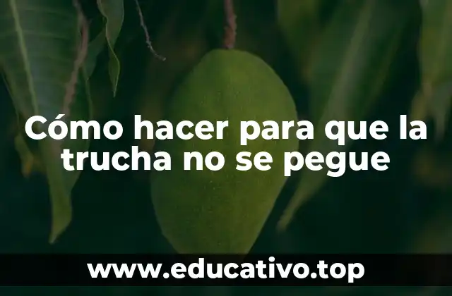 Cómo hacer para que la trucha no se pegue