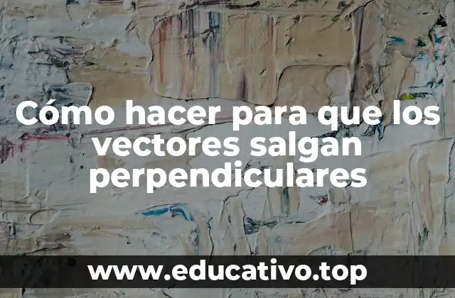 Cómo hacer para que los vectores salgan perpendiculares