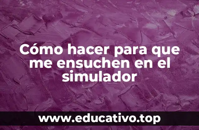 Cómo hacer para que me ensuchen en el simulador