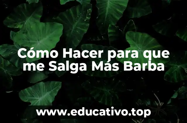 Cómo Hacer para que me Salga Más Barba