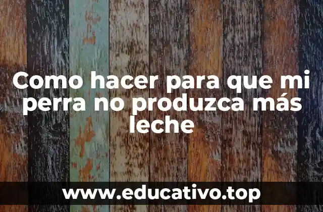 Como hacer para que mi perra no produzca más leche