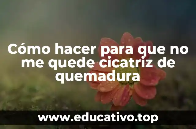 Cómo hacer para que no me quede cicatriz de quemadura