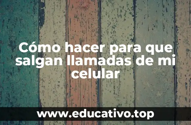 Cómo hacer para que salgan llamadas de mi celular