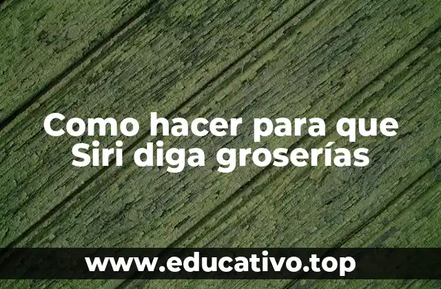 Como hacer para que Siri diga groserías