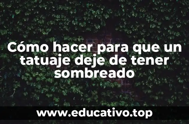 Cómo hacer para que un tatuaje deje de tener sombreado