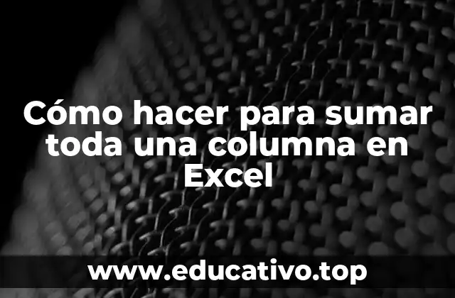 Cómo hacer para sumar toda una columna en Excel