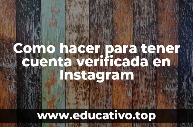 Como hacer para tener cuenta verificada en Instagram