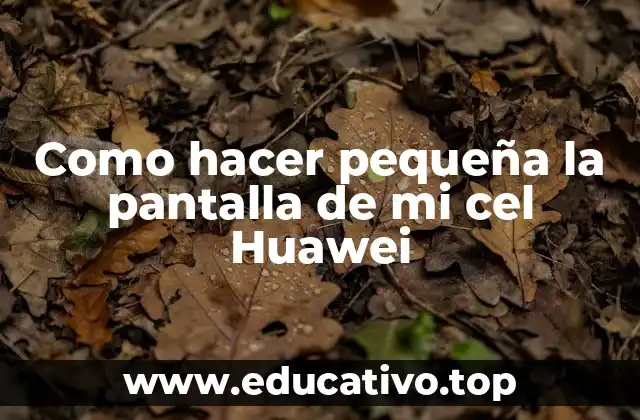 Como hacer pequeña la pantalla de mi cel Huawei