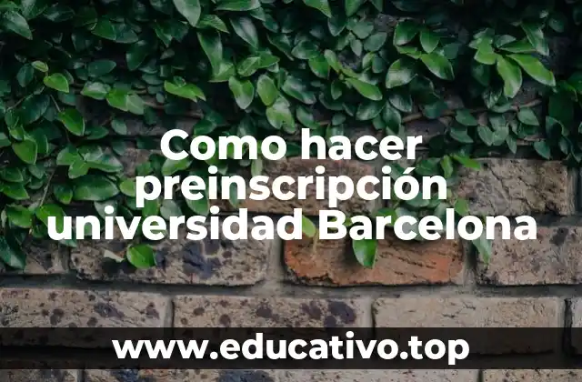 Como hacer preinscripción universidad Barcelona